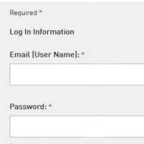 Fill in the "Log In Information" form.