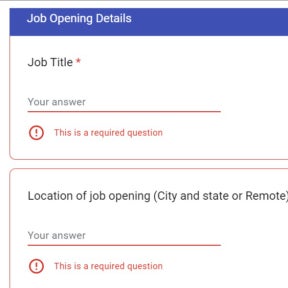 Enter your job posting details.