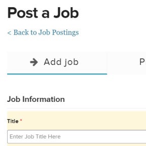 Fill in your job details.