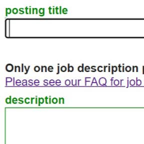 Fill in your job details.