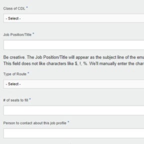 Fill in your job information.