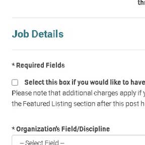 Fill out your job details.
