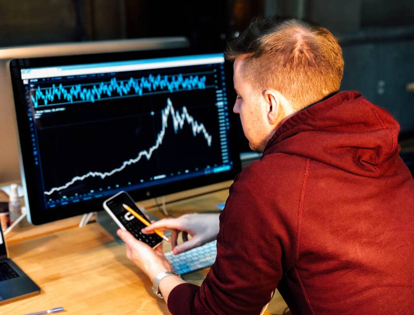 A person analyzing financial indicators.