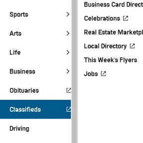 Find "Classifieds" and click "Jobs."