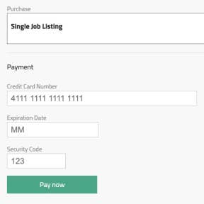 Complete the payment and post your job.