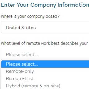 Enter your company information.