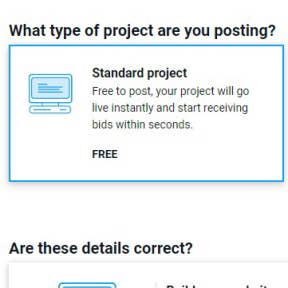 Select the type of project you would like to post.