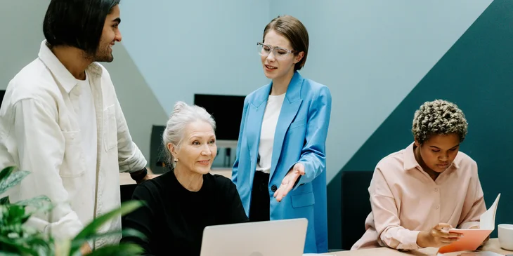 A marketing team holds a meeting to discuss their next product launch.