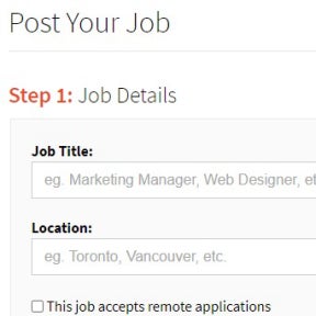 Enter your job and company details.