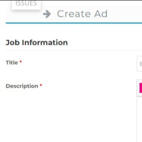 Complete the job posting form.