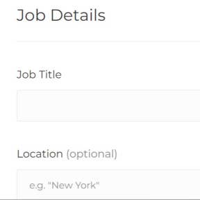 Create your job post.