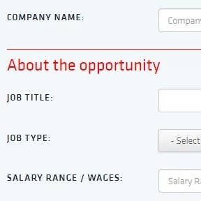 Enter your job posting details.
