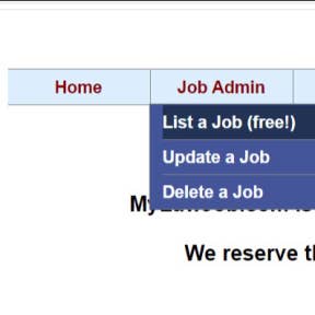 On the home page hover over "Job Admin."