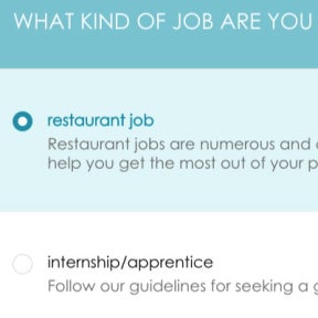 Select a job type category.