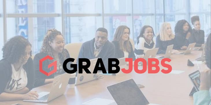 GrabJobs logo.