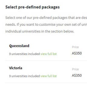 Select a payment package.