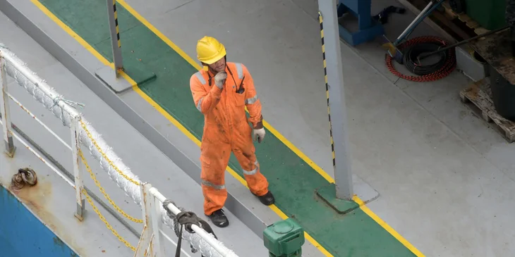 A maritime professional working aboard a ship.