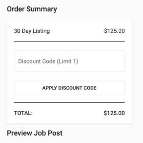 Complete the payment and post your job.