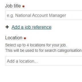 Complete the online job ad form.