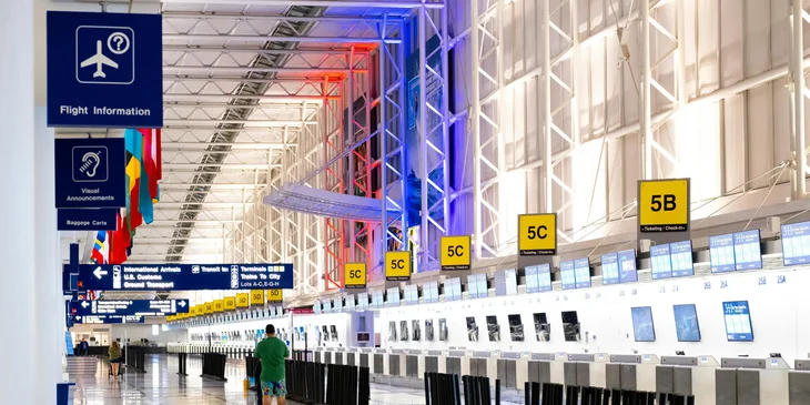 An airport in Chicago, Illinois.
