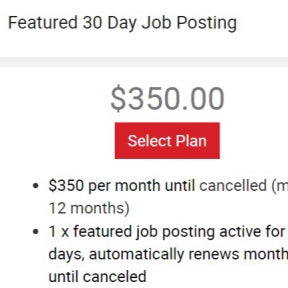 Select a job posting plan.