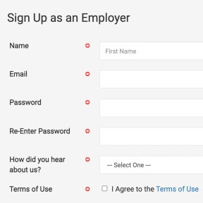 Sign up as an employer.