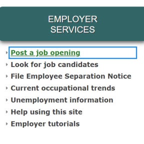 Click on "Post a job opening."