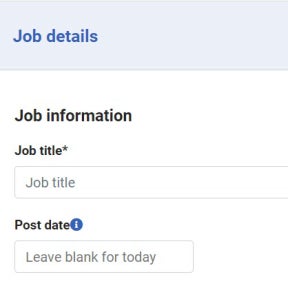 Create your job post.