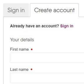 Create your account.