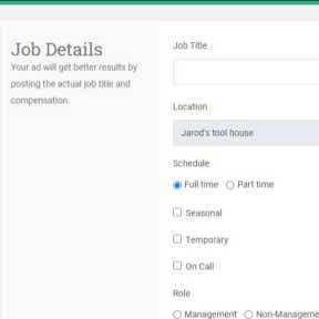Enter your job details.