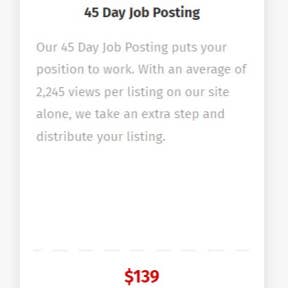 Select a job posting plan.