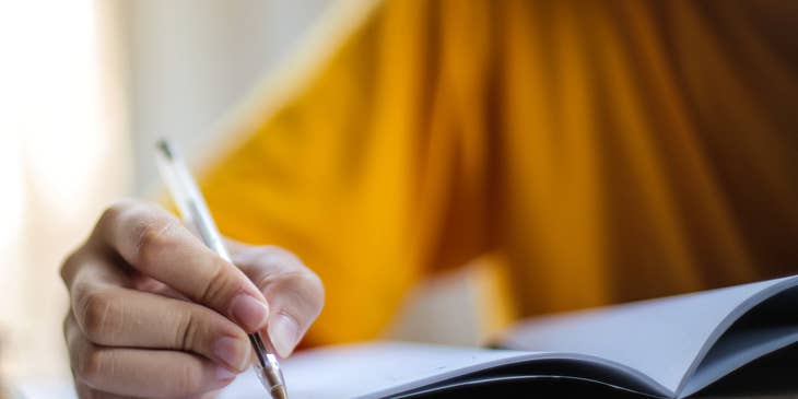 A person writing a combination/hybrid CV.