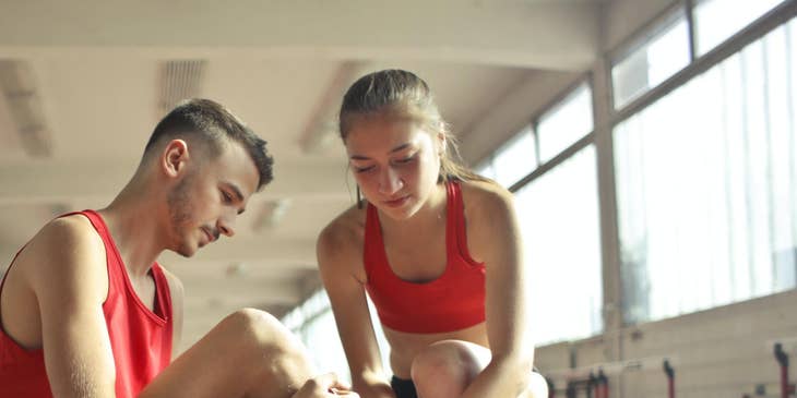 physical therapist and a client