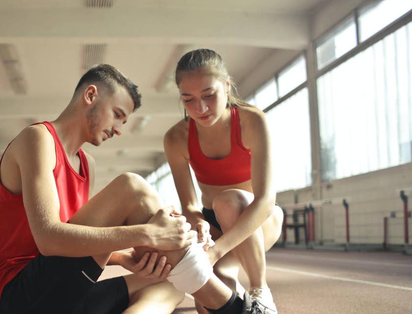 physical therapist and a client