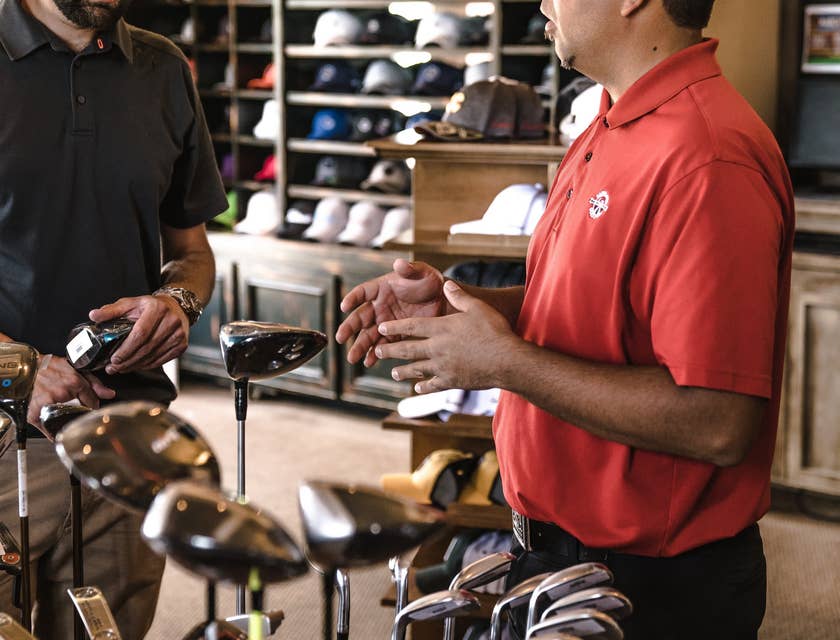 retail sales representative making a sale