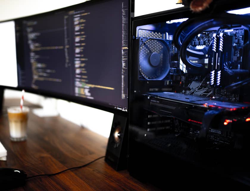 Computer set-up for an information security analyst.