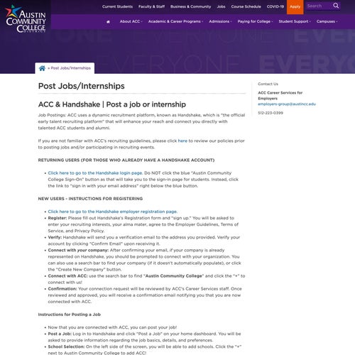 How to Post a Job on ACC Career Services:
