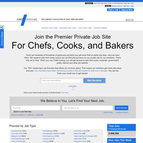 How to Post a Job on ChefCrossing:
