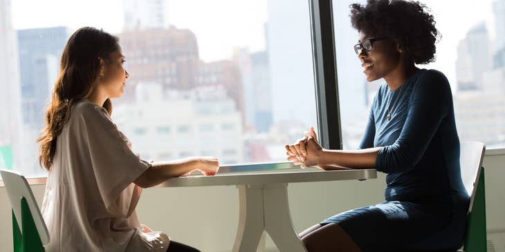 A recruiter conducting a job interview.