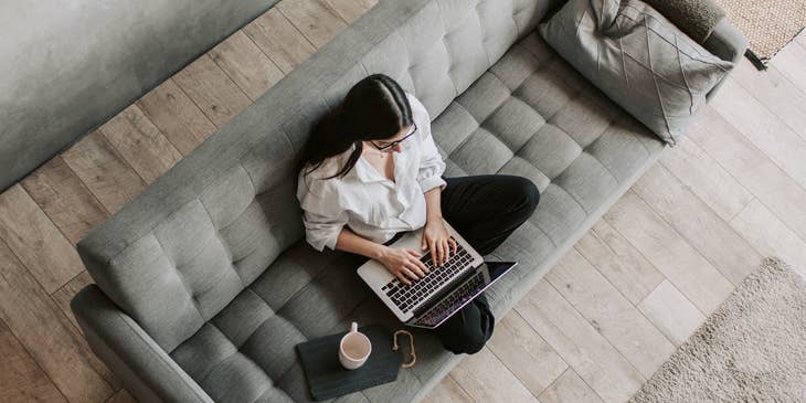 woman working from home
