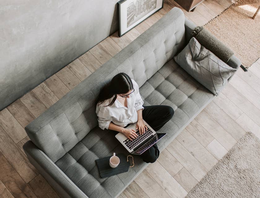 woman working from home