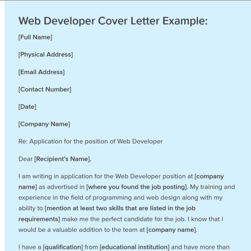 How to Write a Web Developer Cover Letter: