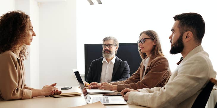 HR Coordinator talking during a job interview