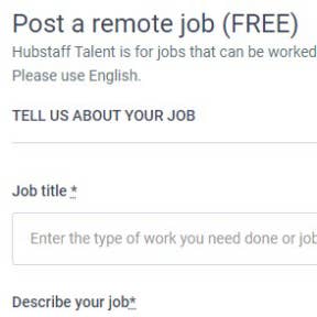 Complete the job form.