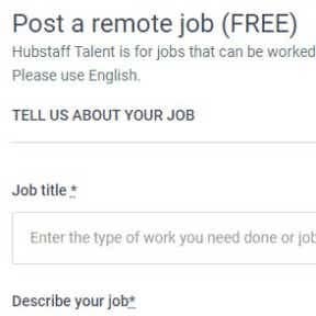 Fill in details about the job.