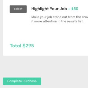 Complete the purchase and post your job.