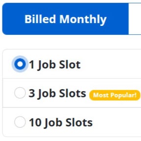 Select a job posting plan.