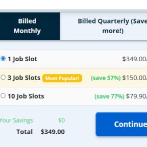 Review and pay for your job listing.