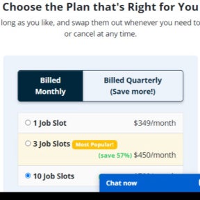 Select a job posting plan.