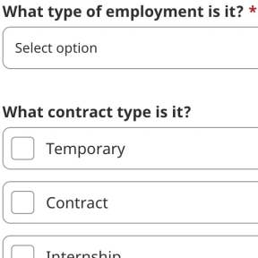 Specify the nature of the employment.